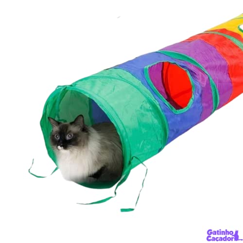Túnel Colorido c/Bolinha Para Gatos
