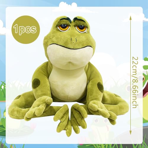 JynxtoyZeal Frosch Kuscheltier Kinder, Frog Kuscheltier Plüsch, Frog Plush Toy Stuffed Animal, Plüsch Spielzeug Geschenk für Kinder-22cm