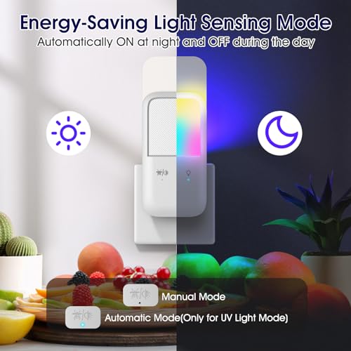 Fruit Fly Traps for Indoors Fly Trap Indoor Flying Insect Trap Plug-in 2-in-1 Mosquito Trap with Night Light Gnat Traps for House Indoor Fly Trap for Moths Other Flying Insects with 5 Fly Trap Refill - Image 6