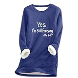 Try Before You Buy Womens Fleece Lined Sweatshirt Plus Size Crewneck Long Sleeve Sherpa Pullover Casual Winter Warm Cozy Cute Tunic Tops Fleece Sweatshirts for Women