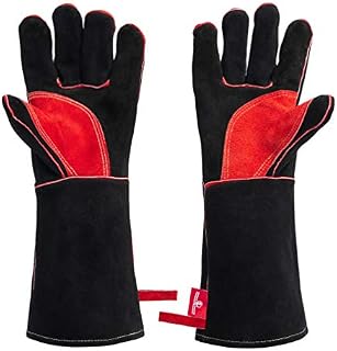 HereToGear Fireproof and Heat Resistant Welding Gloves - 14IN - Soft Leather