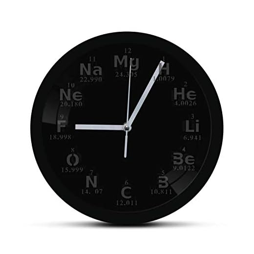 Väggklocka periodiska systemet kemiskt element väggklocka modern design vetenskap LED-belysning väggklocka kemi vetenskap student lärare gåva