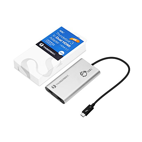 Siig Thunderbolt 3 To Dual Hdmi 2.0 Port Display Adapter At 4K 60Hz - Intel Thunderbolt 3 Certified - Windows/Macbook Pro/Chromebook/Xps/Surface Book - Supports Two 4K 60Hz Monitors Simultaneously #TOP6