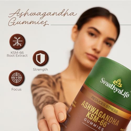 Image of Ashwagandha KSM-66 Gummies | Stress & Anxiety Relief | Heart Health | Better Memory | Orange Flavor, No added sugar | 60 Gummies
