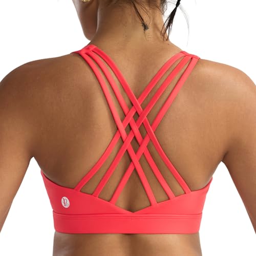 RUNNING GIRL RUNNING GIRL Cross Back High Impact Sports Bras for Women XX-Large Red