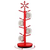 DoubleFill Christmas Tree Coffee Mug Holder 8 Hooks Snowflake Mug Holder for...