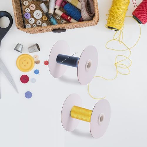 20 Sets Paper Sewing Spools, Empty Paper Thread Spools 4 Sizes, Removable Empty Wire Spools Paper Sewing Spools for Embroidery Thread Yarn Ribbon Crafts Sewing - Thumbnail 4