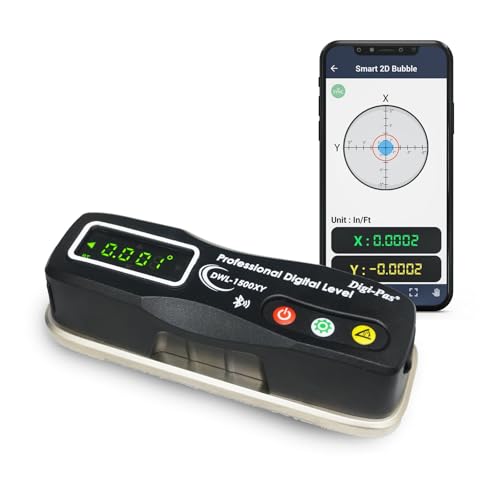 Digi-Pas Niveau à bulle numérique 2 axes 0,020 mm/m