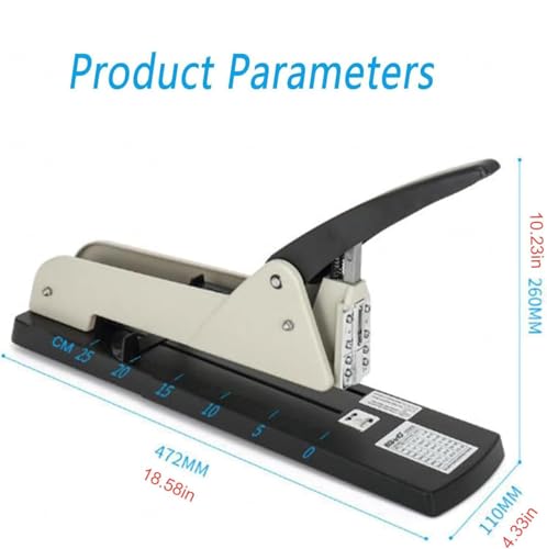 Heavy Duty Long Reach Hefter, 250mm Langer Arm mit Einstellbarer Papierführung, 210 Blatt Kapazität für Broschüren & Bürodokumente