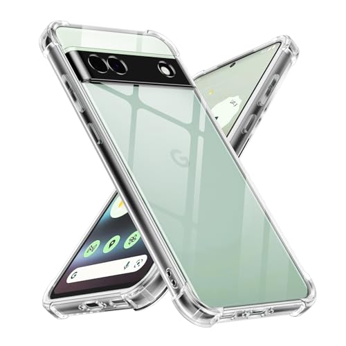 Yxnvixn Clear Case for Google Pixel 6a (5G) Airbag Corners Shockproof Soft TPU Bumper Protective Phone Cover Non-Yellowing Anti-Scratch Transparent Phone Case for Google Pixel 6a 5G 6.2