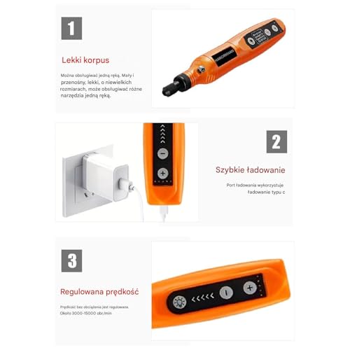 Professional Engraver Tool, Portable Engraving Pen, Compact Etching Tools, Rotary Engraver with 5-Speed Settings, Ideal for Jewelry, Wood, Metal, Glass and Stone Crafting