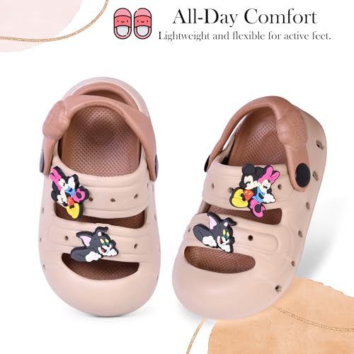 Image of GLJ Kids Comfort Clogs Sandals For Boy And Girl, 1 to 4 Years, Two-Strap Design, Easy To Wear Slip On, Dust and Waterproof, 7101
