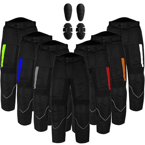 Hive Moto Motorcycle Pants for Men Women Armored Cordura Motocross Touring Motorbike Protection Trouser Waterproof (US, Waist Inseam, 42, 32, Black)