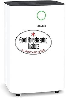 Devola 12L/day Low Energy Dehumidifier, Quiet & Energy Efficient (costs less than 5p per hour) Dehumidifiers for Home, Laundry Drying Dehumidifier, Dust Filter
