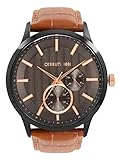 Dornschließe Cerruti 1881 Herren-Armbanduhr, Leder, Braun