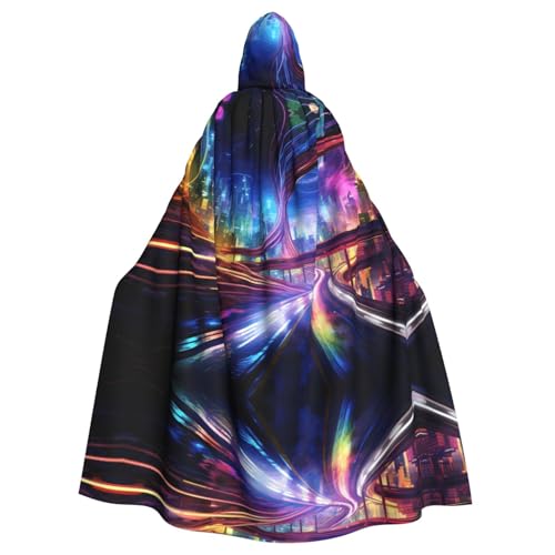 WZYCWB Capa con capucha estampada de Roads of the Future, para Halloween, fiesta rave y reunión familiar