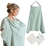 Solivive Couverture Allaitement Bébé, Tablier Allaitement en Coton Doux (105 * 71 cm), Cou...