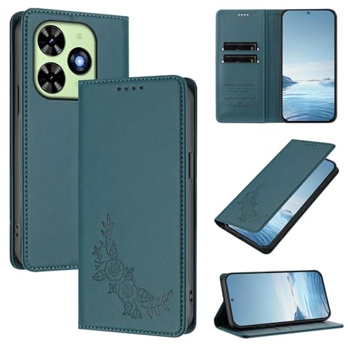 �X�}�z�P�[�X �Ή��@�� for Tecno Spark Go 2024,�Ή��@�� for Tecno Pop 8 / Pop 10C �yRFID�u���b�N�z�y�J�[�h�z���_�[�t�����z �}�O�l�b�g�J�� �X�^���h�@�\�t���z�X�}�z�P�[�X Green