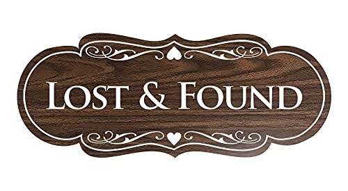 Signs ByLITA Designer Lost & Found Sign (Walnut) - Large