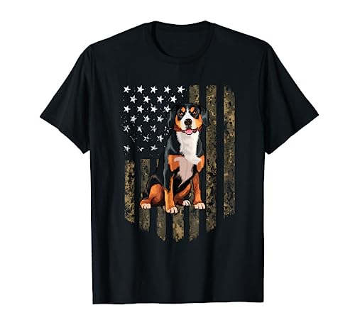 Camo American Flag Entlebucher Mountain Dog 4th Of July USA Women Men T-Shirt