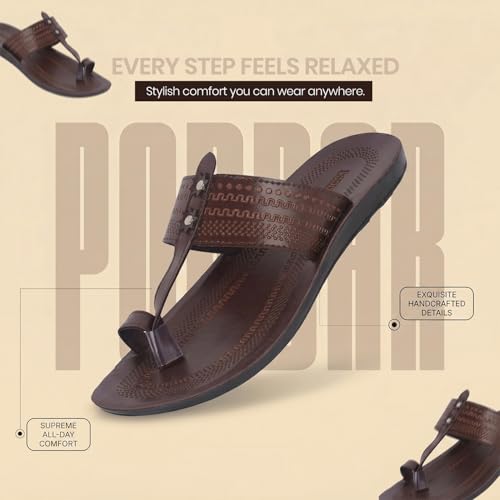 Image of Poddar Slippers, Sandals & Chappals for Men | Synthetic Leather Comfortable Footwear | Daily Use, Casual, Party, Stylish, Durable, Waterproof, Soft Sole, Anti-Slip (30052 Slipper)