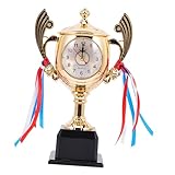 BESTYASH Trophäenweckermodell Alarm LED Mädchen Mechanismus einzigartige Tischuhr süße Weckerästhetik mechanischer Wecker studentischer Wecker Bürouhr Schreibtisch Wecker Desktop-Wecker Abs