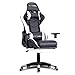 EVANCEL Gaming Chaise Racing Chaise Ergonomique Inclinable Chaise de Jeu Fauteui de Bureau Pro Gamers avec Repose-Pieds Rétractable Support Lombaire (Blanc)