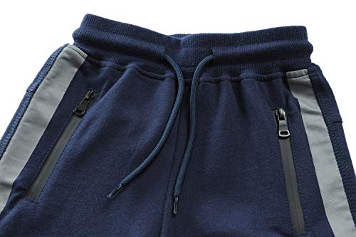 Echiondon Boy's Athletic Shorts Summer Cotton Casual Elastic Waist Shorts Grey3