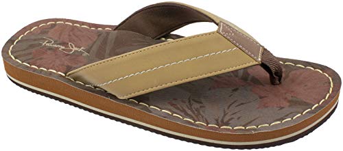 Panama Jack Mens Sandals,Premium Flip Flop Sandal Arch Support,Tan, Mens Size 8 to