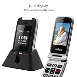 artfone C10 2G Dual SIM Unlocked Basic Mobile Phone for Seniors丨 Dual Display丨SOS Button丨Speed Dial丨Big Button Senior Flip Phone丨Charging Dock丨FM Radio丨Torch丨Speed Dial丨1300mAh Battery - Black - Image 5