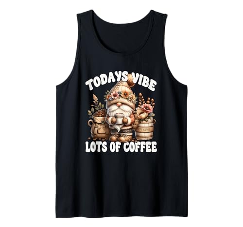 Funny Coffee Saying For Women Spring Gnome I Love Coffee Camiseta sin Mangas