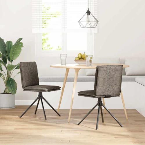 Jkghdrt Lot de 4 chaises de salle à manger en microfibre gris foncé avec armature en métal et mousse épaisse