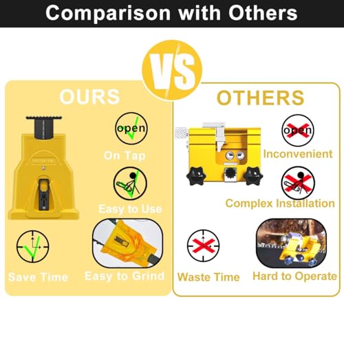 YLTIMER Afiador de dentes de motosserra, apontador de motosserra portátil, kit de afiador de lâmina