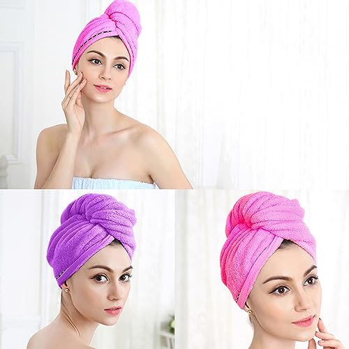 Balacoo 6 Peças Toalha De Cabeça Envoltória De Banho Toalha De Secagem De Cabelo Tampas De Microfibr