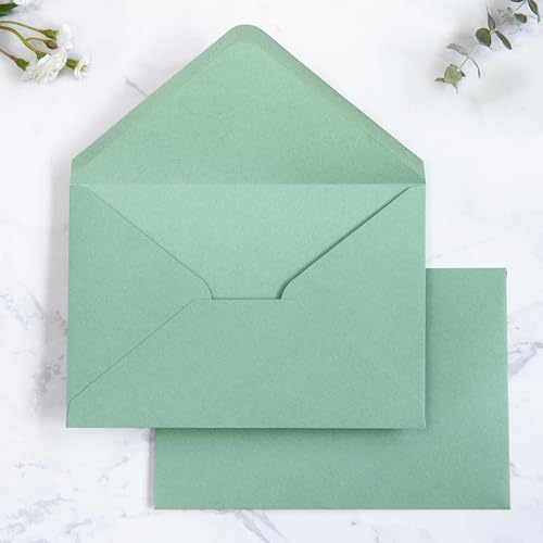 PONATIA 50 Pack A4 Envelopes, 4x6 Mint Green Envelopes