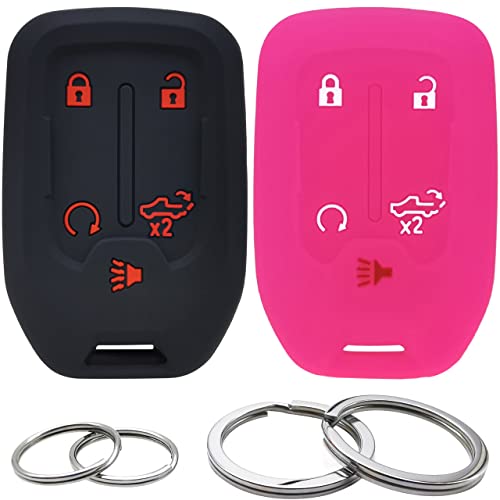 Coque de clé en silicone souple et antidérapante pour GMC Sierra 1500 5 boutons