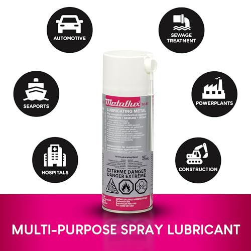 Titanium Corrosion Inhibitor and Lubricant Spray for Metal –Industrial Heavy Duty Rust Prevention Spray for Automotive –Water Resistant Non-Flaking Aluminum-Free Fluid Film by Metaflux 13.5 Oz 1 Pack