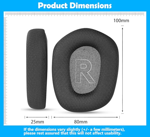 Almohadillas de Repuesto para Auriculares G733 Compatibles con Logitech G733, G535 y G335, Almohadillas de Tela con Espuma Aislante de Ruido - Negro miniatura 4
