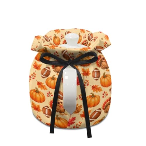 Image of Fall Tea Cozy Cover Insulated Dust Cover for Teapot Pumpkin Tea Pot Covers for Keeping Warm Kettle Protector Covers Washable Portable Party Decoration