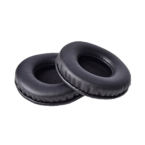 Hzjundasi Negro Auriculares Oído Cojín para Audio Technica ATH-SJ3/5/ES7/JVC HA-S500/Edifier K710P/Sony MDR-XB450AP Auriculares, Reemplazo Oído Cojín Memoria Espuma Orejeras Cubrir
