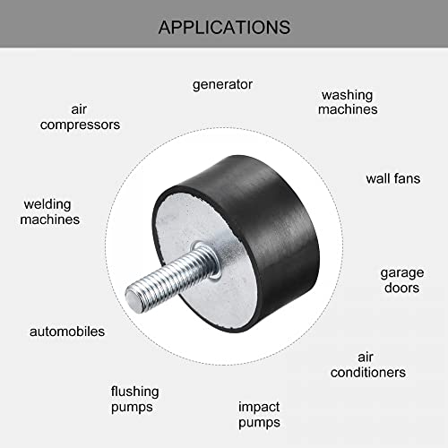Foto von sourcing map 8Stk. Gummilager M10 Außen-/Innengewinde Schwingungsisolator Stoßdämpfer D50mmxH20mm