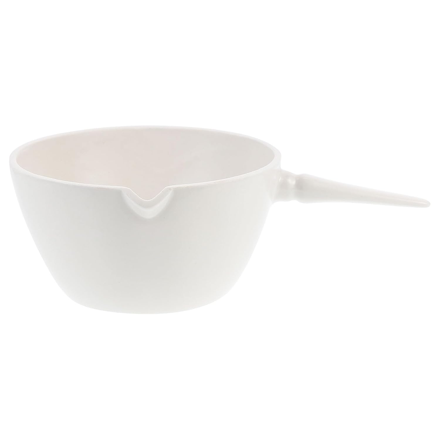 500ml Porcelain Round Evaporating Basin with Handle, Laboratory Evaporating Dish for Chemical Experiments, Sturdy Porcelain Evaporation Container for Scientific Use