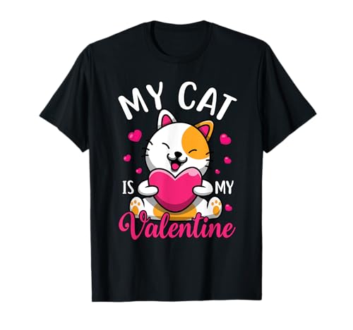 My Cat Is My Valentine Funny Valentine's Day Couple T-Shirt