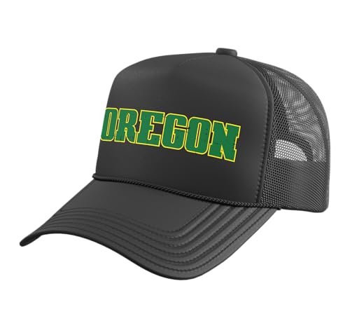 Oregon Men Kids Boys Women Girls Youth Teen Trucker Hat with Adjustable Mesh Back Black