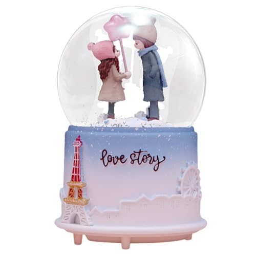 Bola de nieve musical luminosa 13.5cm: caja de música y regalo San Valentín 2