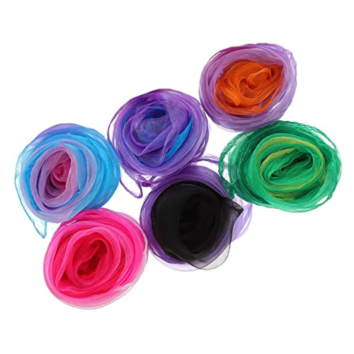 Toyvian 6 Peças Lenço De Seda Juguetes Para Brinquedos Infantis Lenço Quadrado Lenços De Fita Lenço