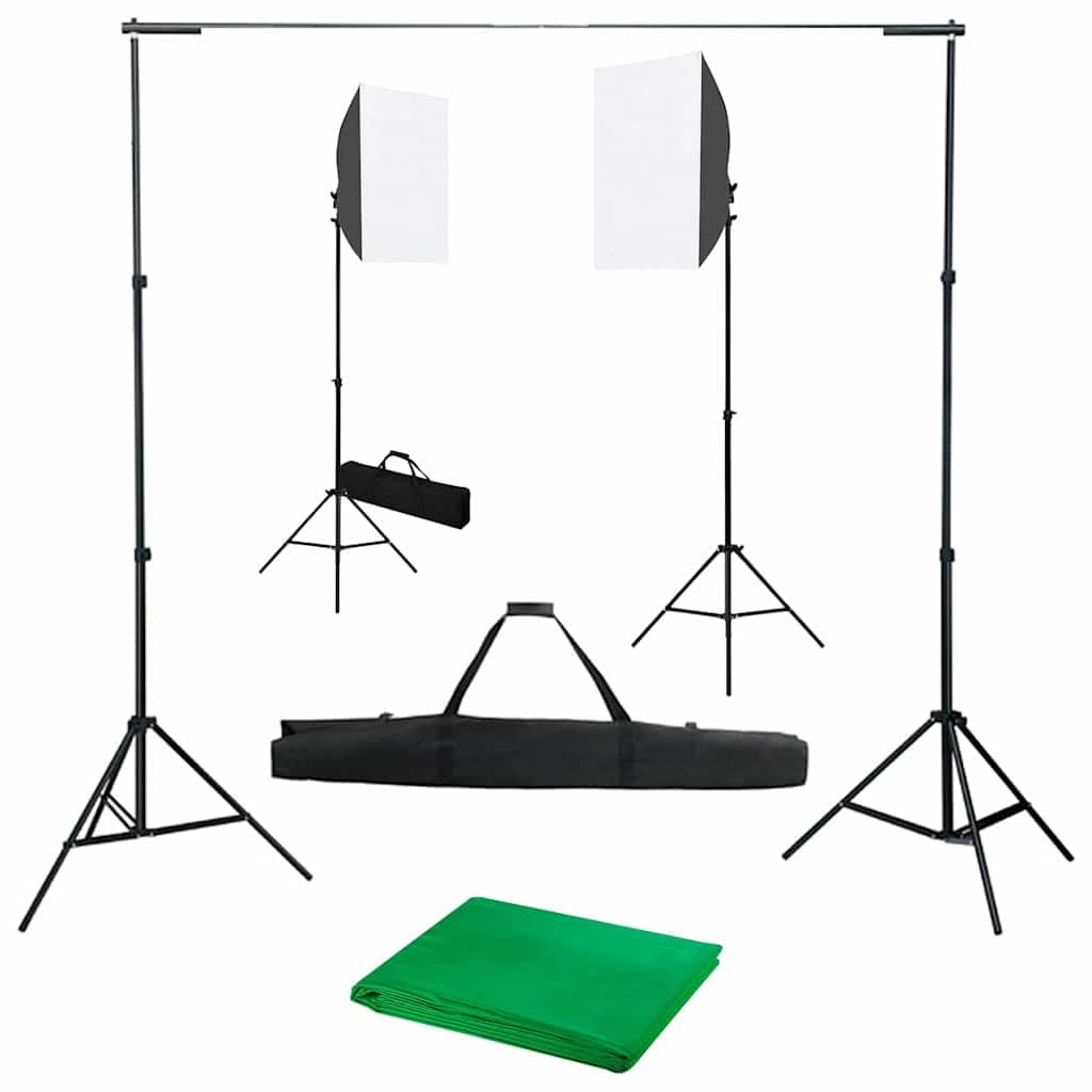Zestaw do studia fotograficznego z softboxami, system tła, 2 softboxy 40 x 60 cm, statyw z regulacją wysokości, tło bawełniane 500 x 300 cm, torby do noszenia, idealny do portretów, zdjęć
