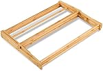 Bartnelli Bamboo Laundry Drying Rack for Clothes, Wood Clothing Dryer, Extreme Stability, Heavy Duty Built, Foldable, Collapsible Space Saving | Indoor-Outdoor Use - Pre-Assembled (Full-Size)