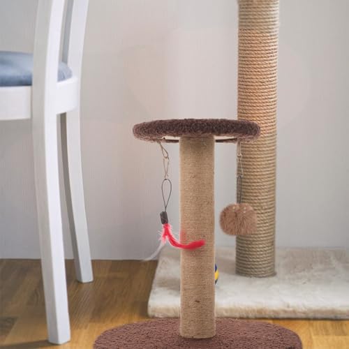 Rascador para gato Toyvian poste de sisal con juguete colgante miniatura 4