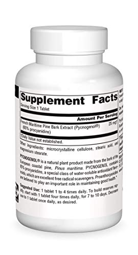 Source Naturals Pycnogenol 25 Mg Proanthocyanidin Complex - 60 Tablets #TOP2